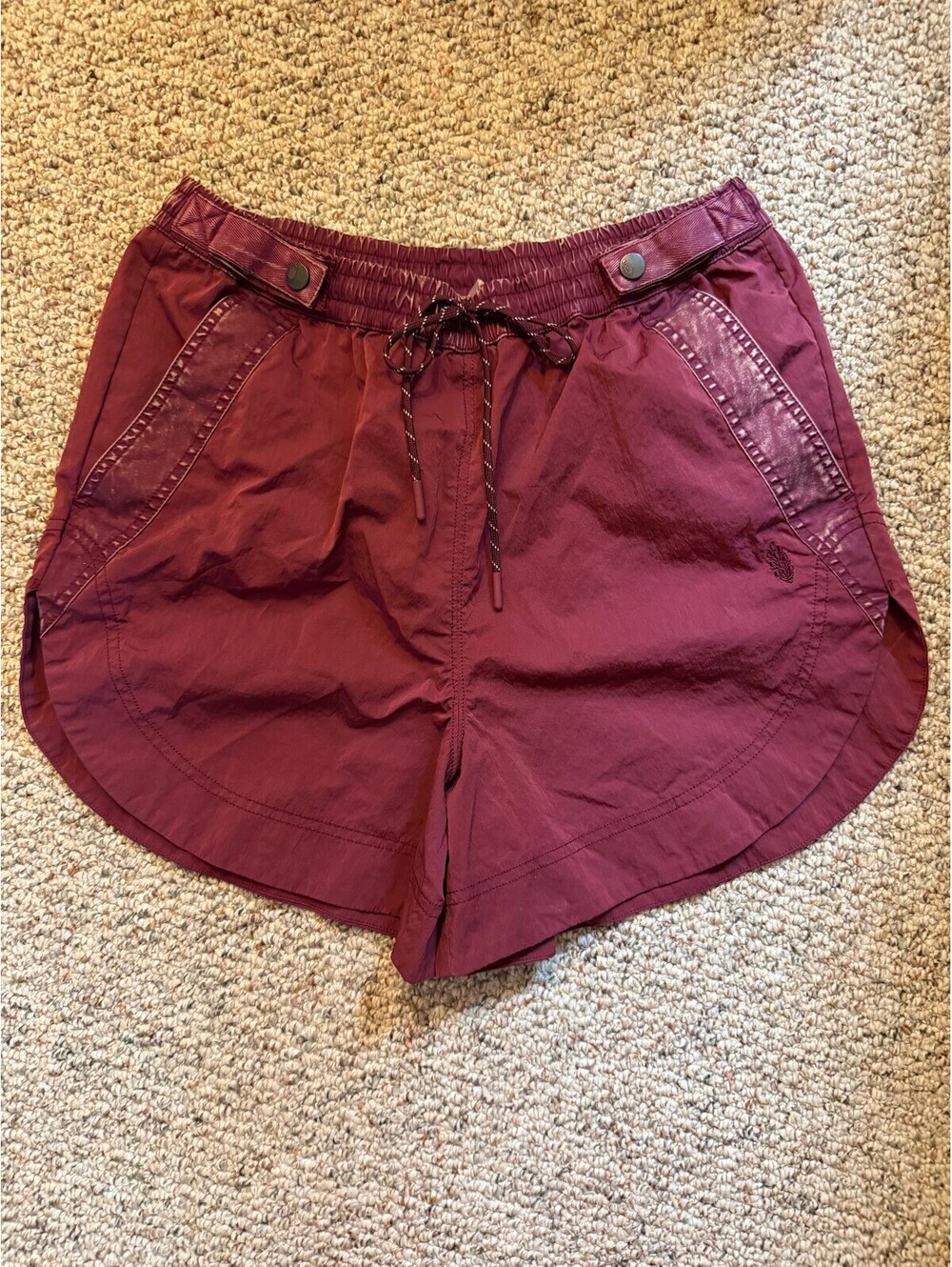Free People burgandy athletic oversized shorts